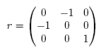 rotation matrix for r